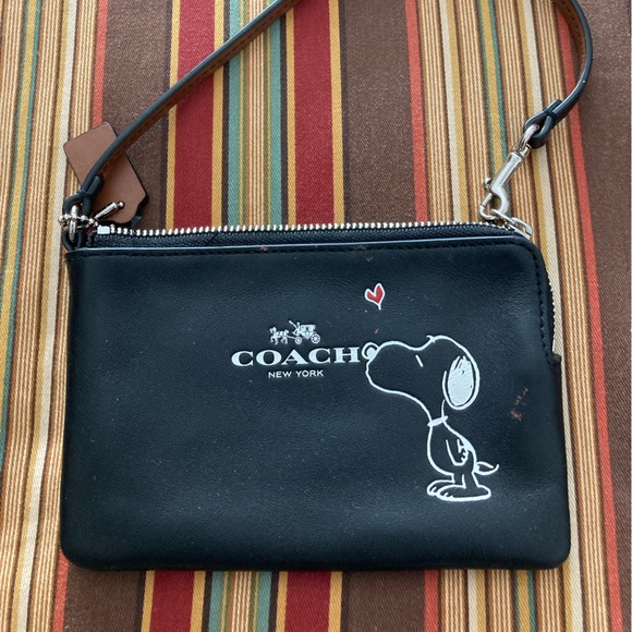 Coach Bags Coach Snoopy Peanuts Leather Wristlet Poshmark